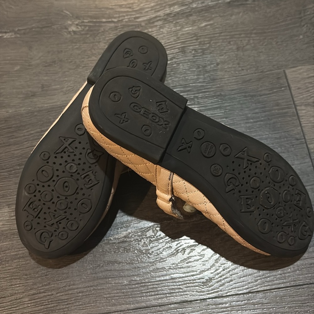 Geox Girls Pile Respira Quilted Mary Jane Flats Size 30 EU/ 12 US Tan/Black - Picture 8 of 12